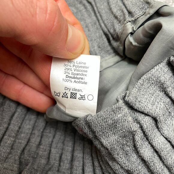 J.Crew Wool Blend Sidewalk Pleated Pencil Skirt Womens 00 Gray Elastic Pockets - Picture 6 of 10